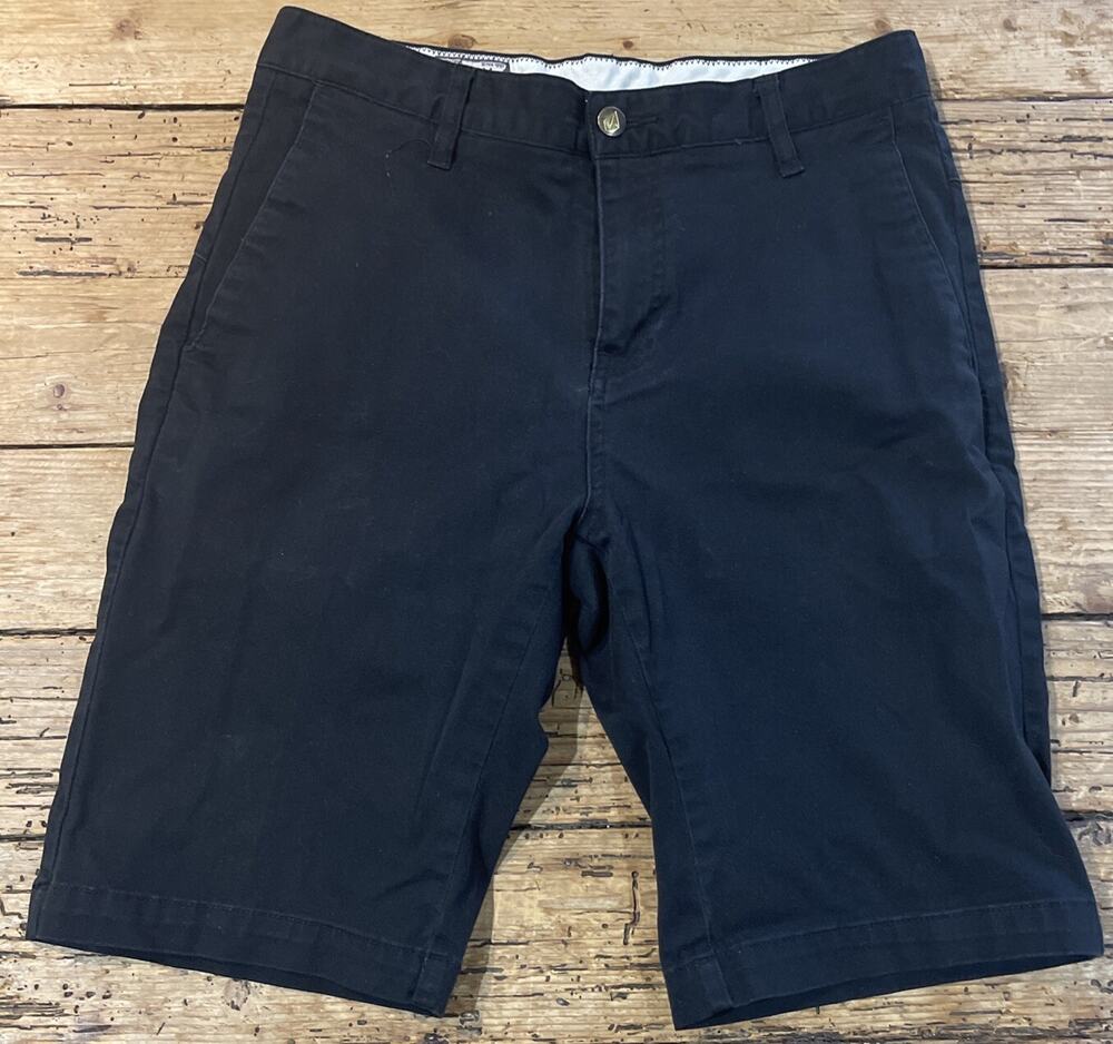 Volcom Flat Front Stretch Shorts Men's Size 30 Navy Blue 10" Inseam